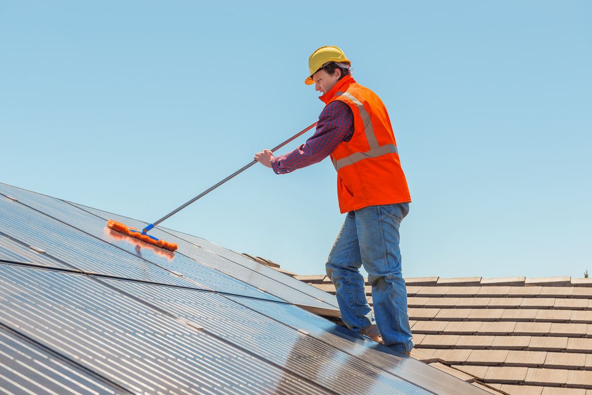 Solar panel cleaning